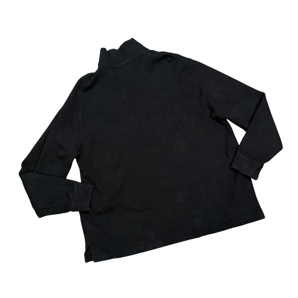 Polo Ralph Lauren Mens Quarter Zip Pullover‎ Black Red Pony Logo Sweatshirt XL